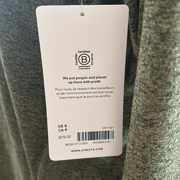 Beautiful Green Athleta Uptempo II Long Sleeve Top. Size S. New With Tags. - Picture 6 of 10